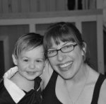 Sarah MacLaughlin and her son Josh- bw